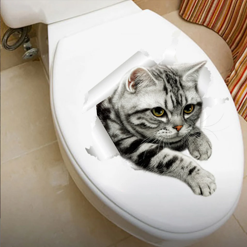HULIANFU 2026  3D Lovely Pet Self-adhesive Wallpaper Children Living Room Bathroom Toilet Decals Mural Tattoo - Deanwangkt