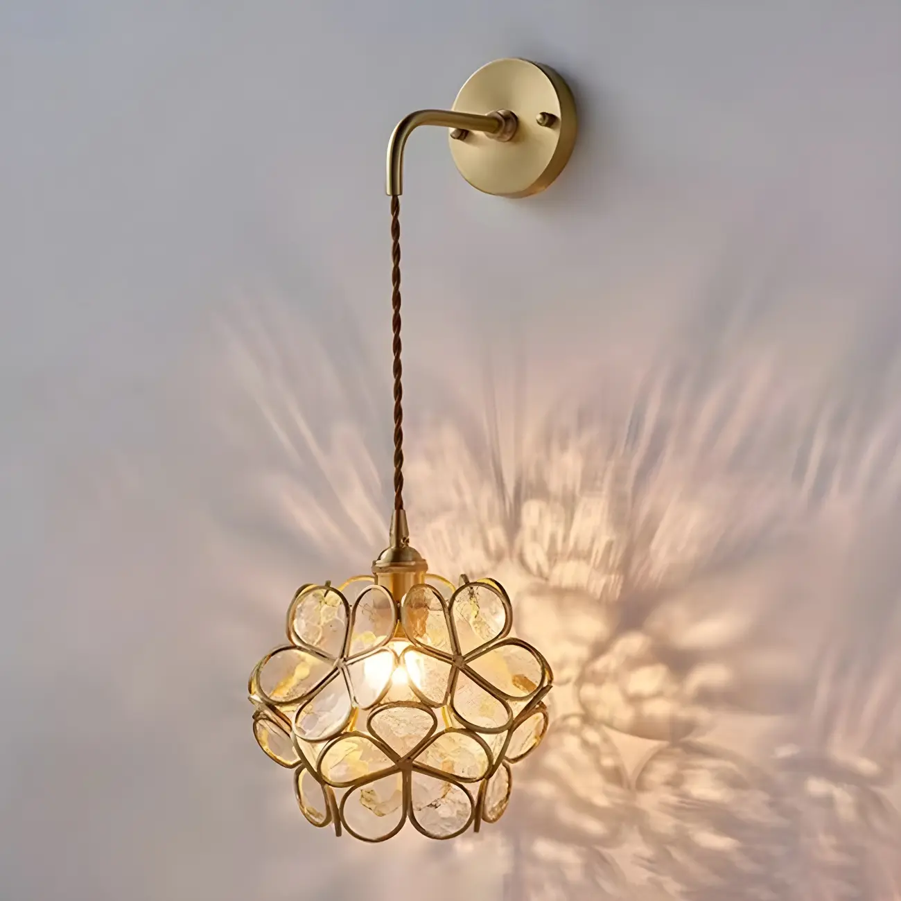 Modern Flower Prismatic Glass Arc Vanity Light