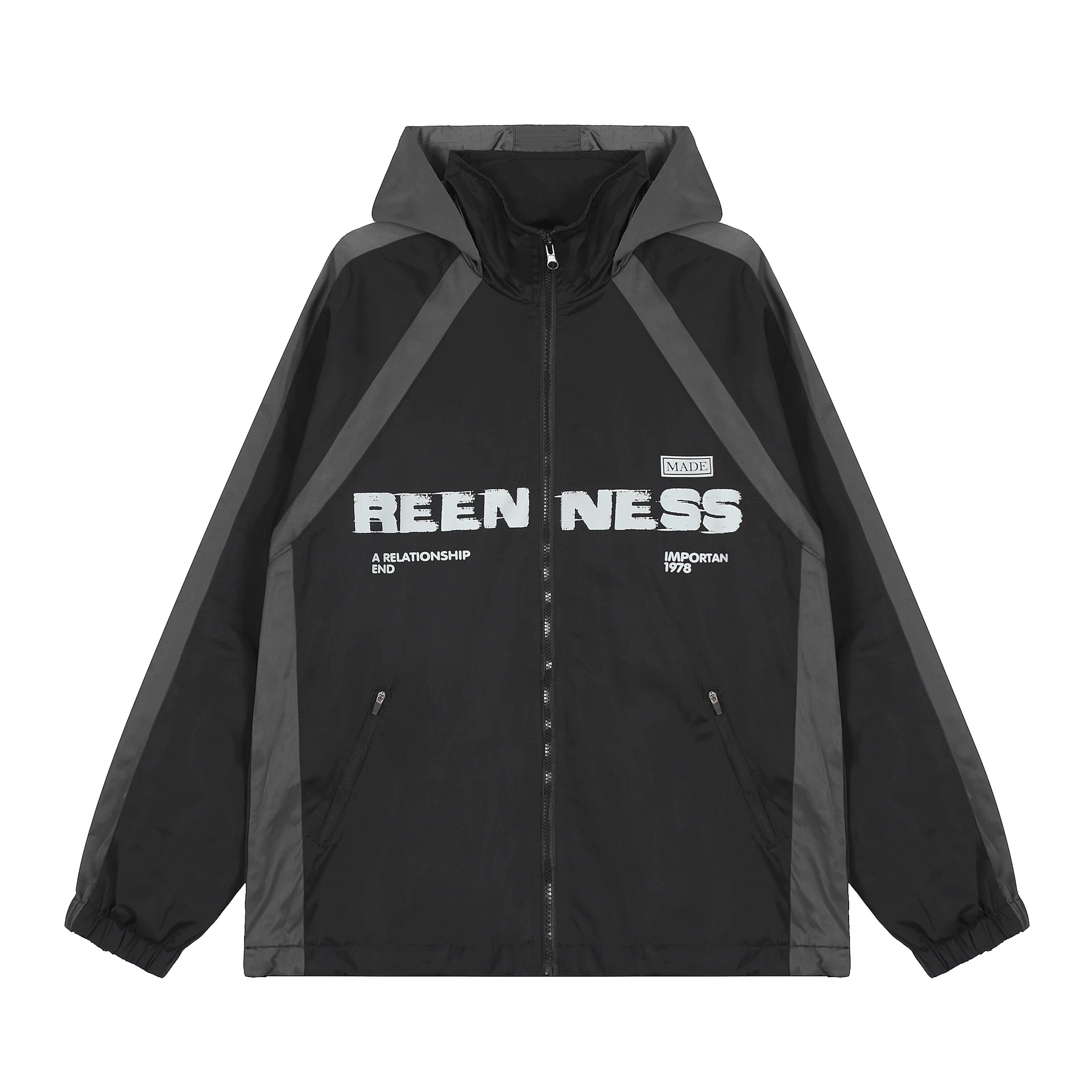 SR10 n retro popular autumn and winter trend men's and women's trench coat design locomotive windproof loose hooded jacket - Deanwangkt