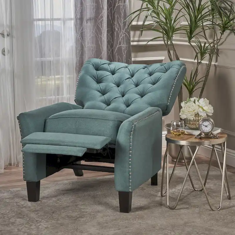 Cerelia Tufted Fabric Recliner by