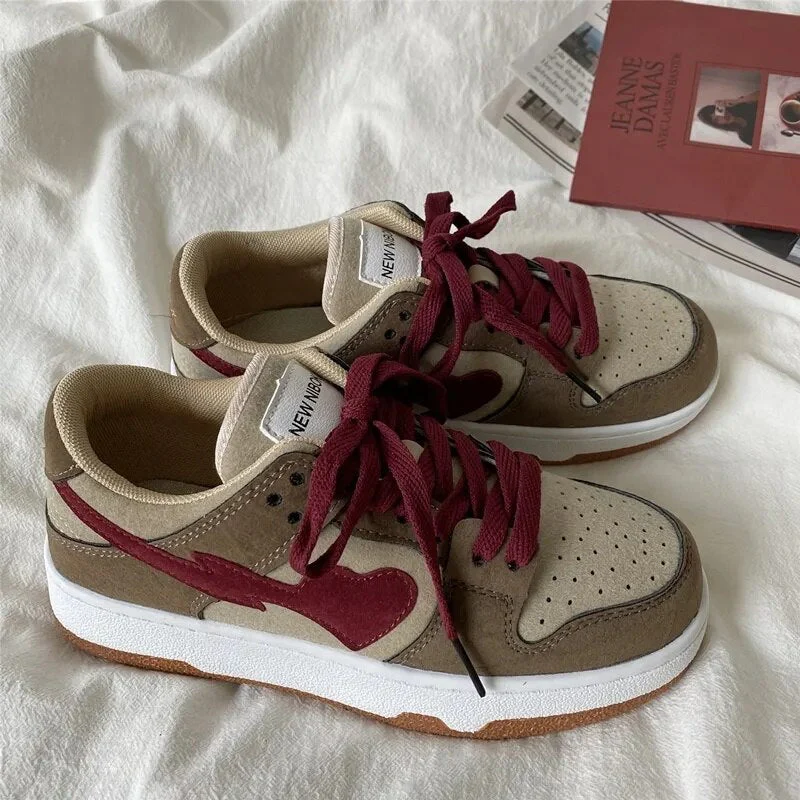Canvas Shoes Women's Casual Flat Sports Shoes In  Spring Autumn New Heart Shape Sneakers Women Leather Shoes Tenis Feminino - Deanwangkt