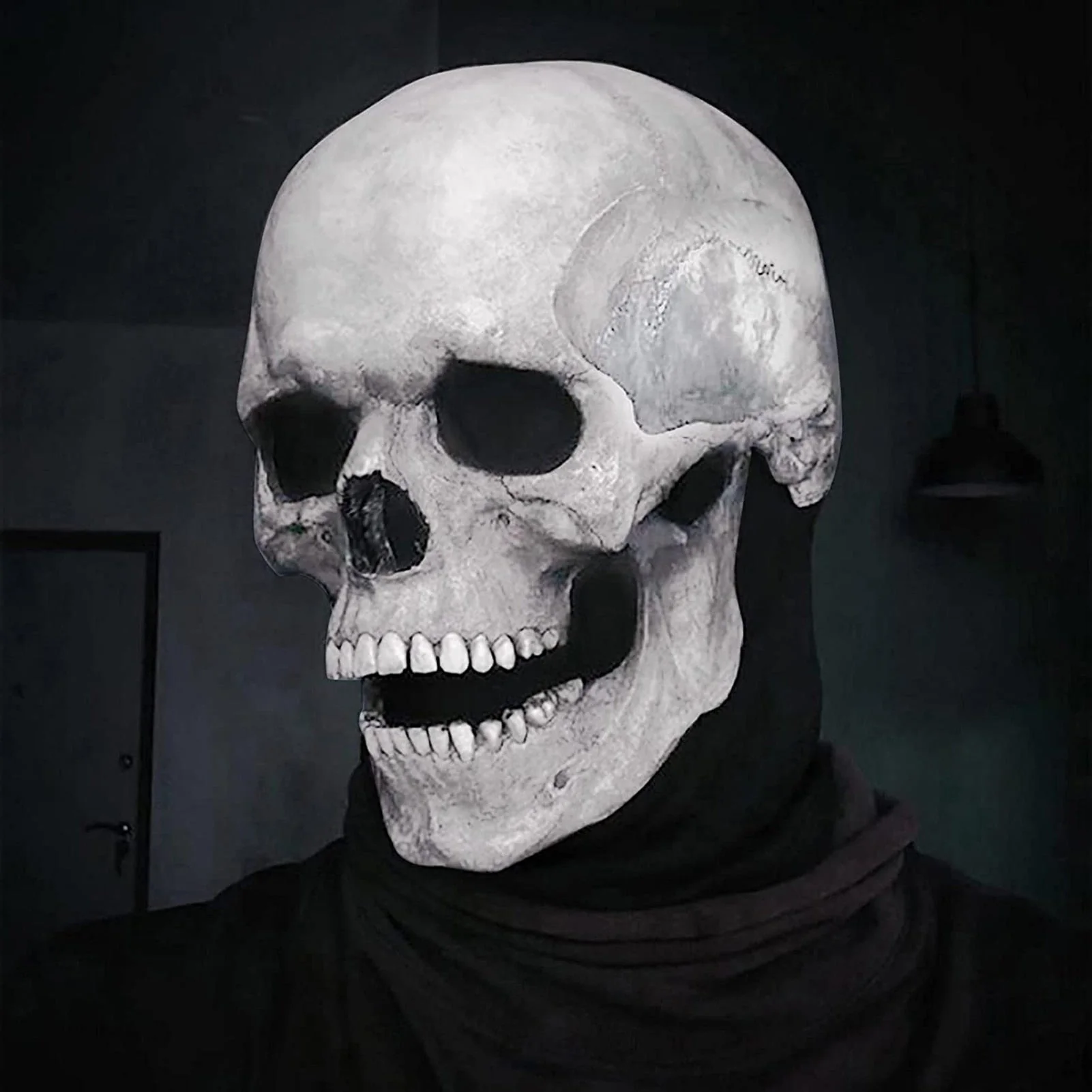 HULIANFU Steam Skull Halloween Mask Realistic Latex Full Face Creepy Skull Head Headgear Horror Mask Party Halloween Decoration - Deanwangkt