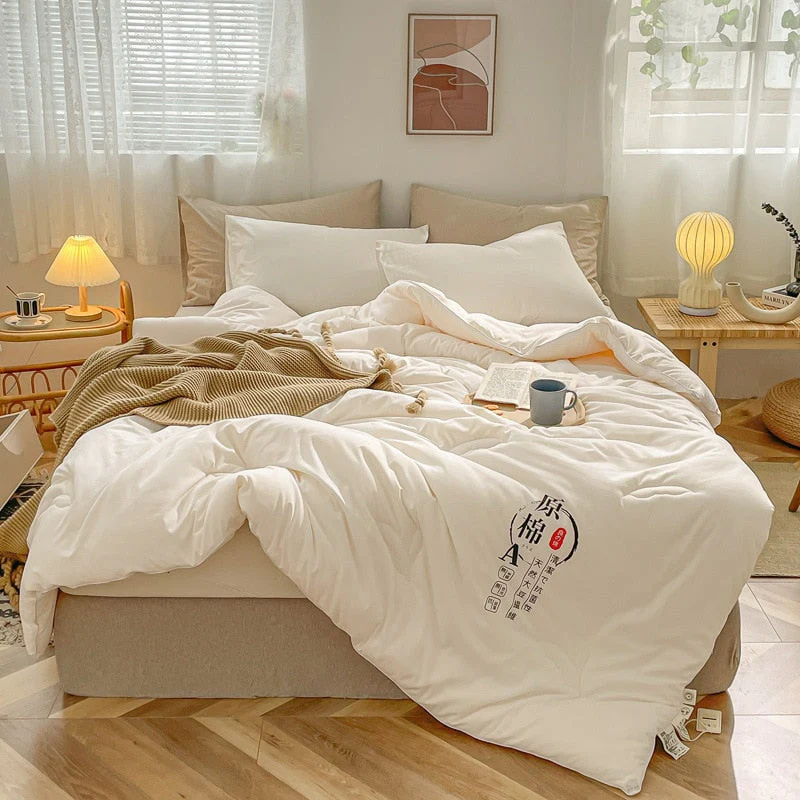 HULIANFU Soybean Fiber Filling Spring Summer Quilt 100% Cotton Fabric Quilting Comforter for Baby Mother Single Double Blanket 100x150 - Deanwangkt