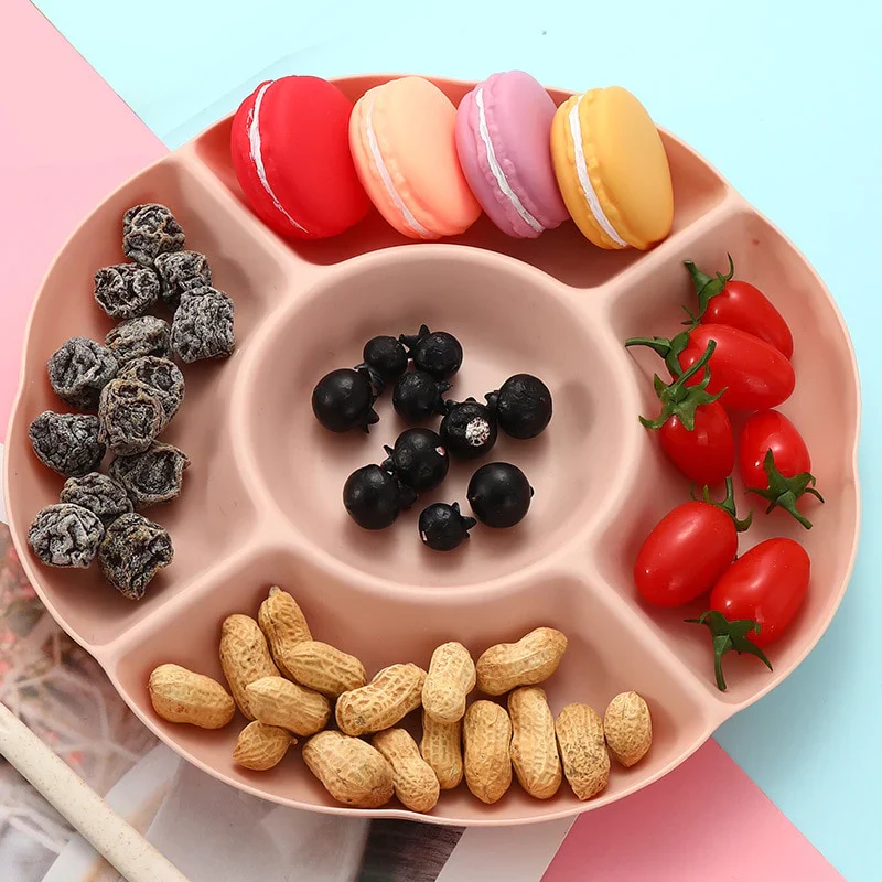 HULIANFU Multi-function Plastic Fruit Plate Dessert Tray Plate Snack Dish 6 Compartments - Deanwangkt