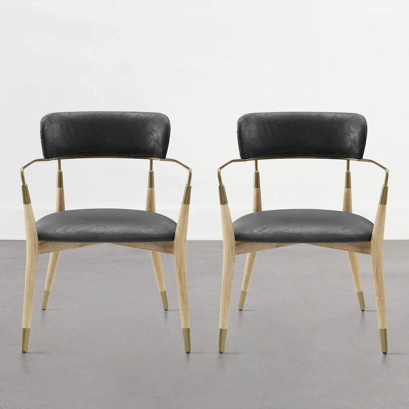 Art Leon Mid-century Solid Wood Accent Dining Chair (Set of 2)