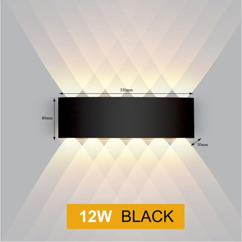 HULIANFU Led Wall Lamp Aluminum Outdoor IP65 Waterproof Up Down Wall Light For Home Stair Bedroom Bedside Bathroom Corridor Lighting - Deanwangkt