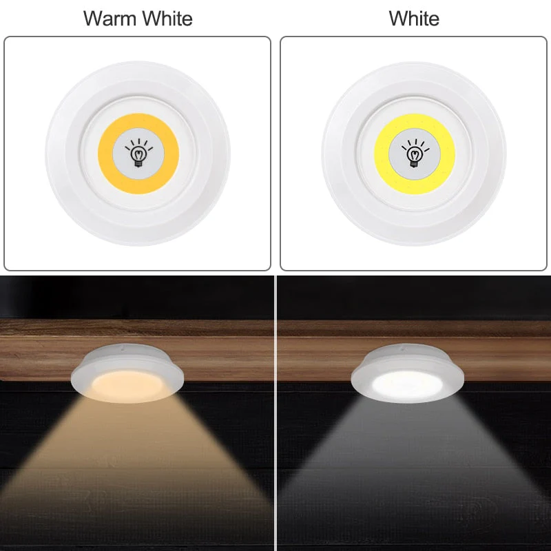 HULIANFU LED Light COB Under Cabinet Light Night Light Wireless Remote Control Dimmable Wardrobe Lamp 3W Super Bright Closet Lighting - Deanwangkt
