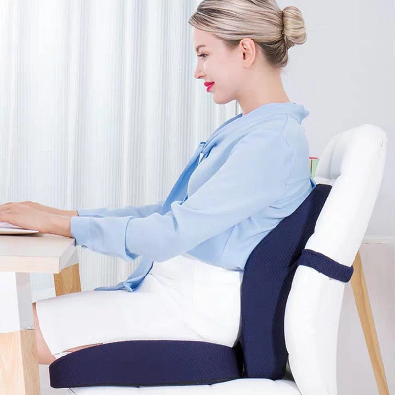 HULIANFU Memory Foam Seat Cushion Orthopedic Pillow Office Chair Cushion Lumbar Cushions Car Seat Butt Hemorrhoid Coccyx Vertebra Sets - Deanwangkt