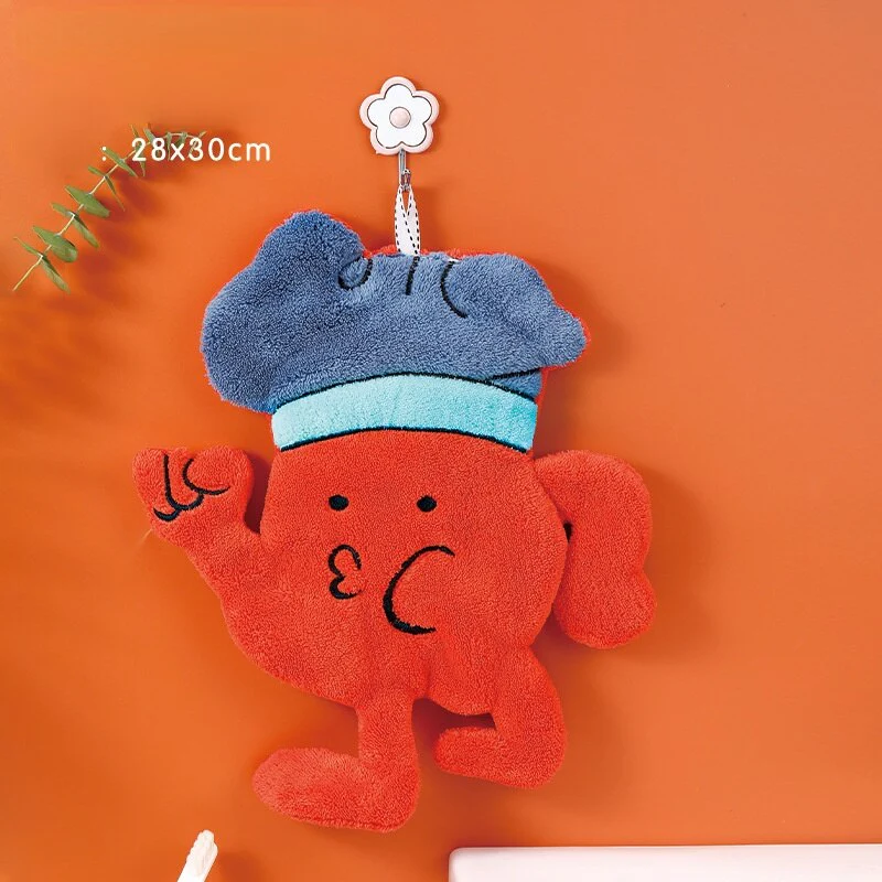 HULIANFU Lovely Cartoon Handkerchief Towel Hanging Absorbent Coral Velvet Wipe a Towel Household Kitchen Quick Drying Hand Cloth - Deanwangkt