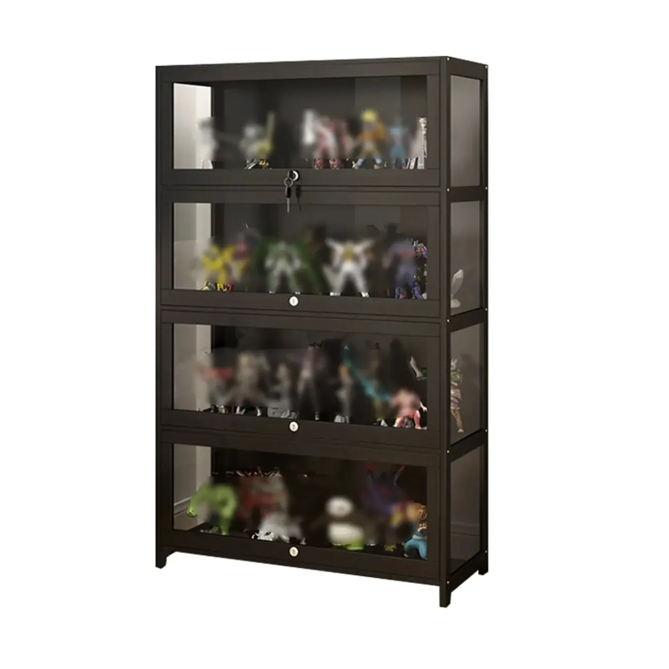 Living Room Modern Black Glass Figurine Display Cabinet