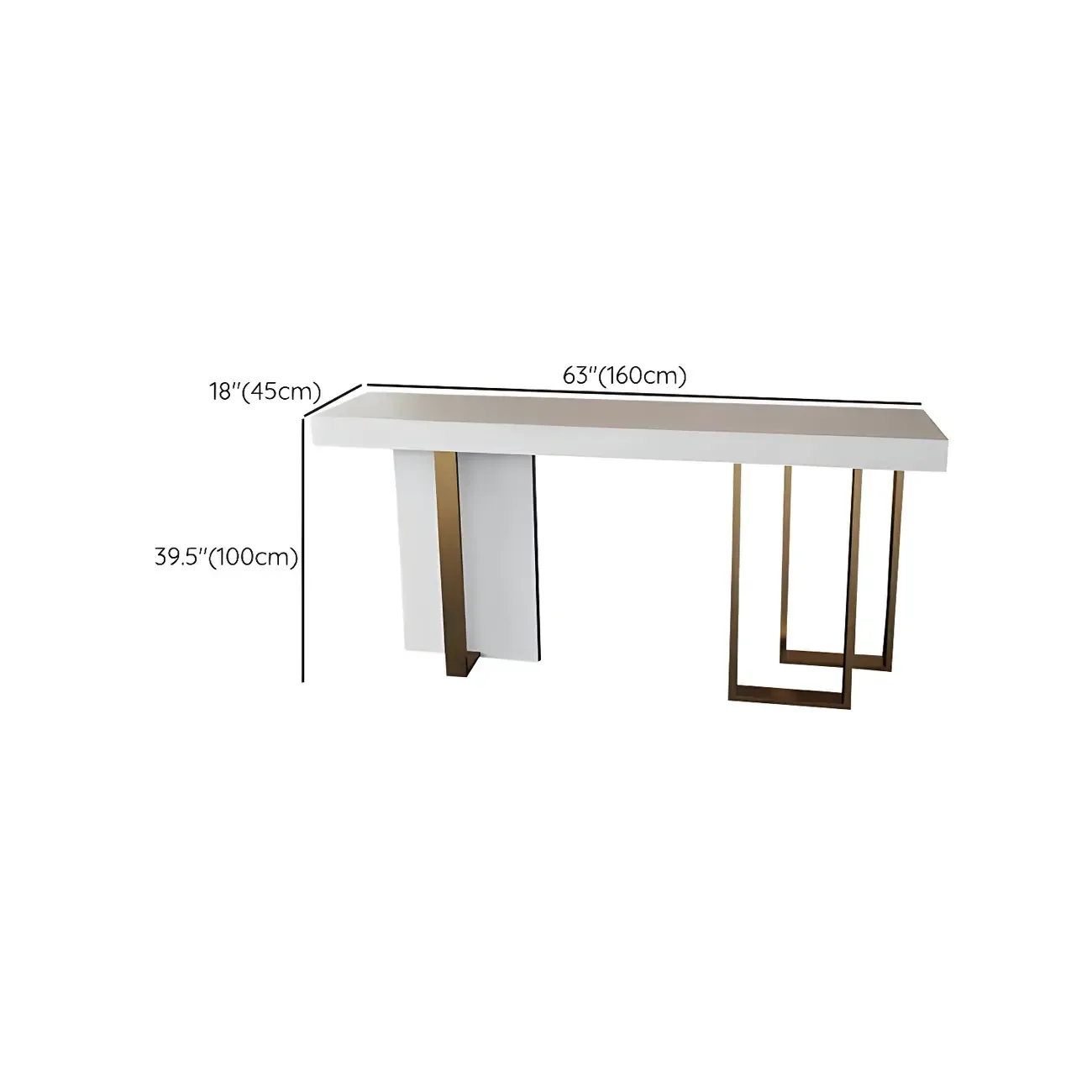 Glam White Faux Marble Gold Legs Bar Tables