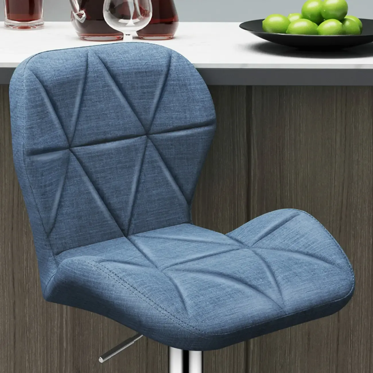 Square Adjustable Swivel Leather Bar Stools with Back