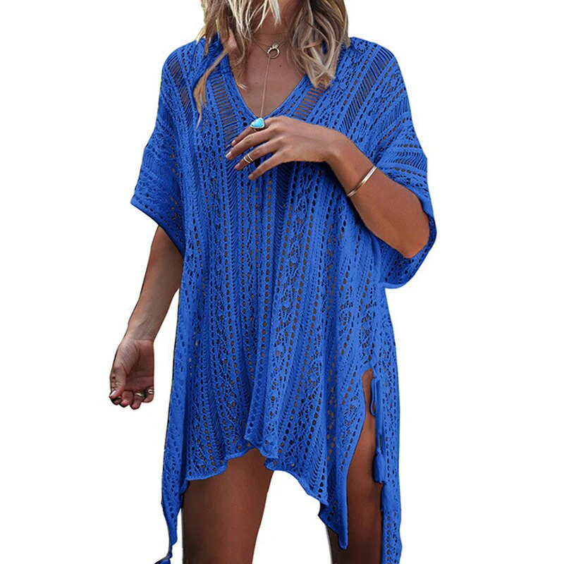 White Knitted Sexy Holiday Beach Dress Women Party Skinny Backless Long Sleeve Bodycon Mini Dresses Casual Summer Clothing - Deanwangkt