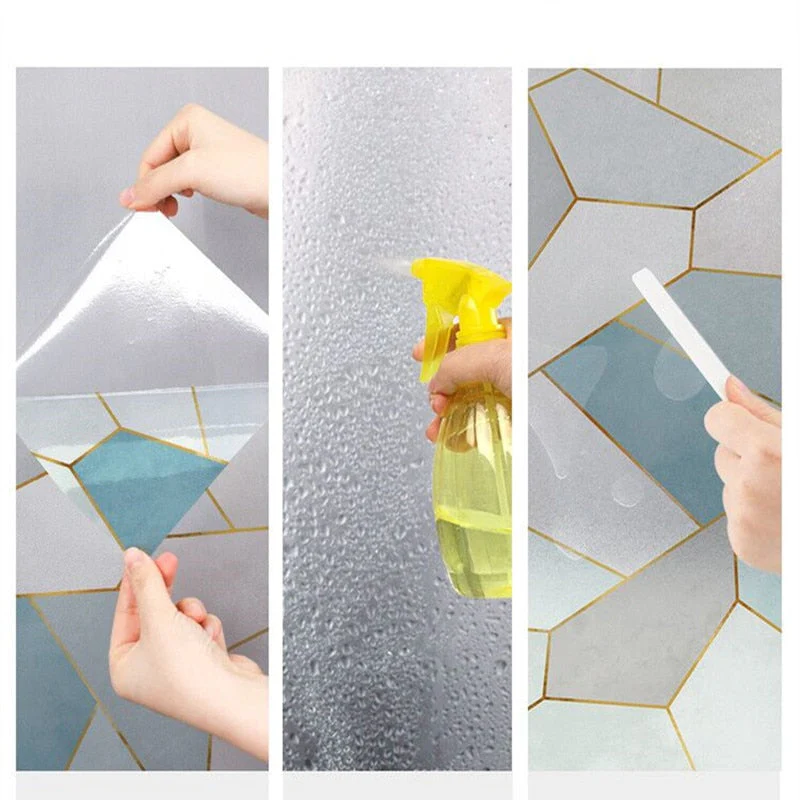HULIANFU Landscape pastoral pattern window frosted glass sticker opaque toilet anti-lighting bathroom film anti-peep shading window paper - Deanwangkt