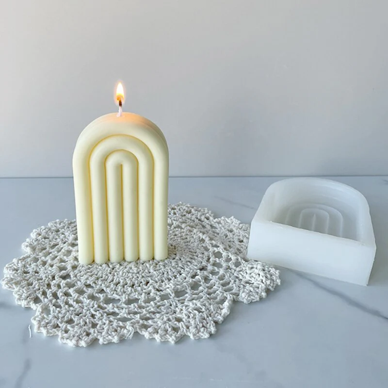HULIANFU U-shaped Rainbow Bridge Diy Candle Silicone Mold Creative Arched Door N-Shaped Candle Mold Aromatherapy Gypsum Resin Mould - Deanwangkt