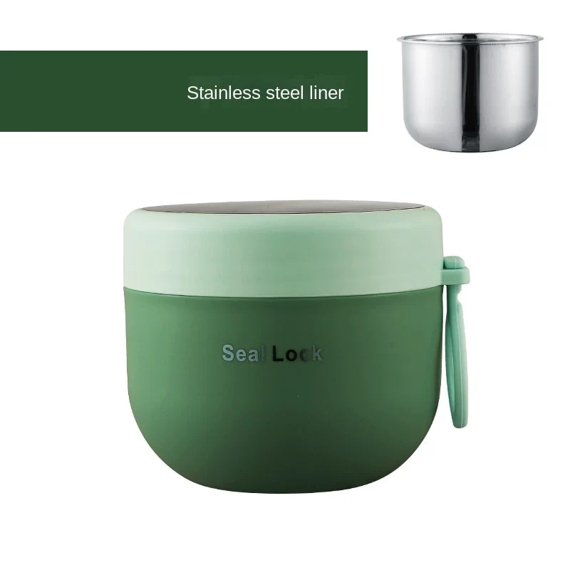HULIANFU Mini Thermal Lunch Box Food Container with Spoon Stainless Steel Vaccum Cup Soup Cup Insulated Lunch Box taza desayuno portatil - Deanwangkt