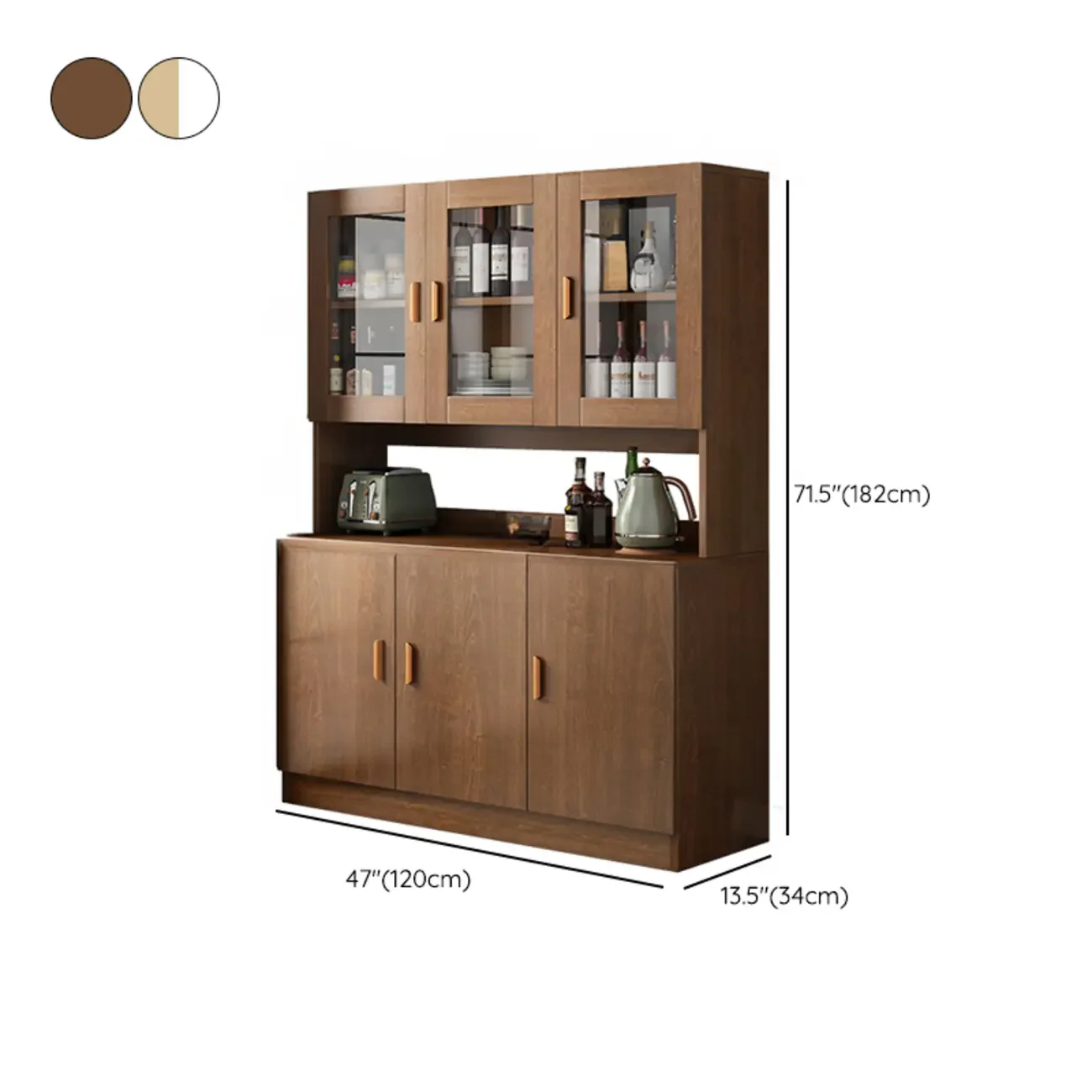Modern Wooden Sideboard with Cabinets & Shelves