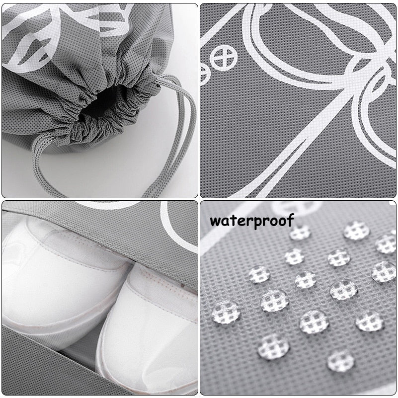 HULIANFU Shoes Storage Bag Closet Organizer Non-woven Travel Portable Bag Waterproof Pocket Clothing Classified Hanging Bag 5pcs L size - Deanwangkt