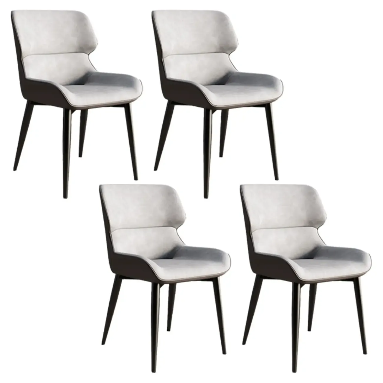 Leather Low Solid Back Armless Dining Side Chair