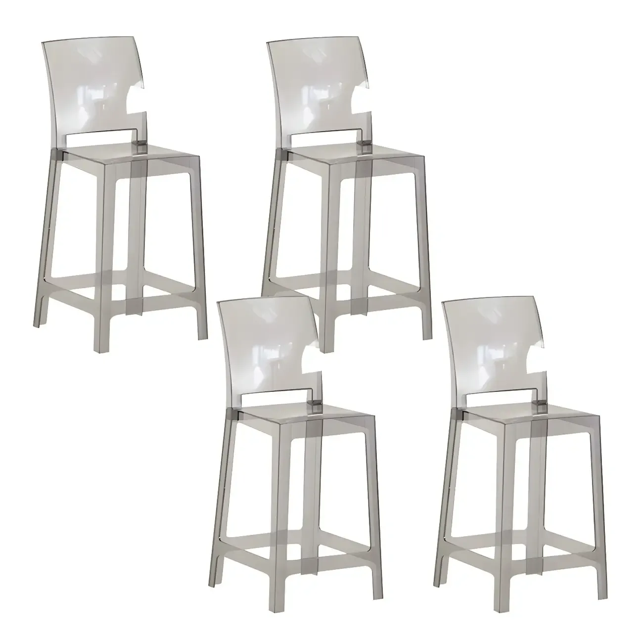 Modern Acrylic Smooth Elegant Circular Backrest Bar Stool