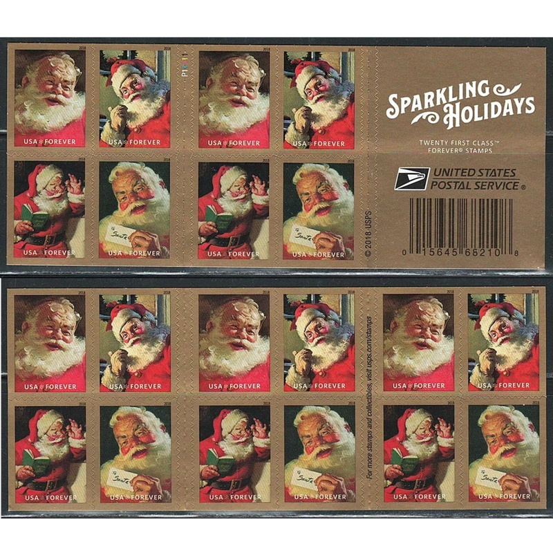 Sparkling Holidays 2018, (Book of 20) - TWENTYSTAMPS