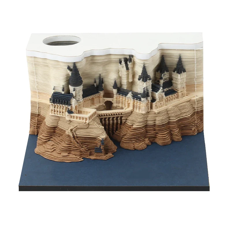 HULIANFU Omoshiroi Block 3D Memo Pads Novelty Famious Movie Building Harry Design New Year Christmas Gift - Deanwangkt