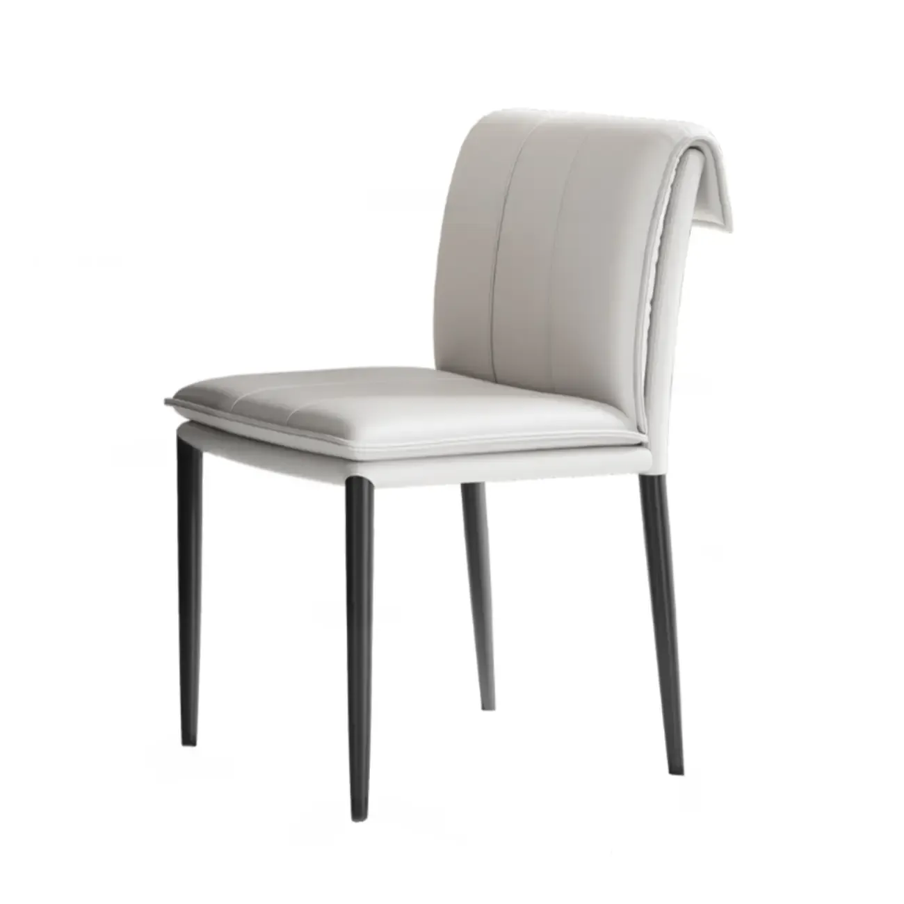 Modern Faux Leather Dining Chair with Alloy Legs