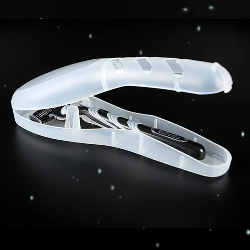 HULIANFU Men  Shaver Storage Box Transparent Plastic Razor Blades Holder Portable Travel Razor Case High Quality Shaving Box Containers - Deanwangkt