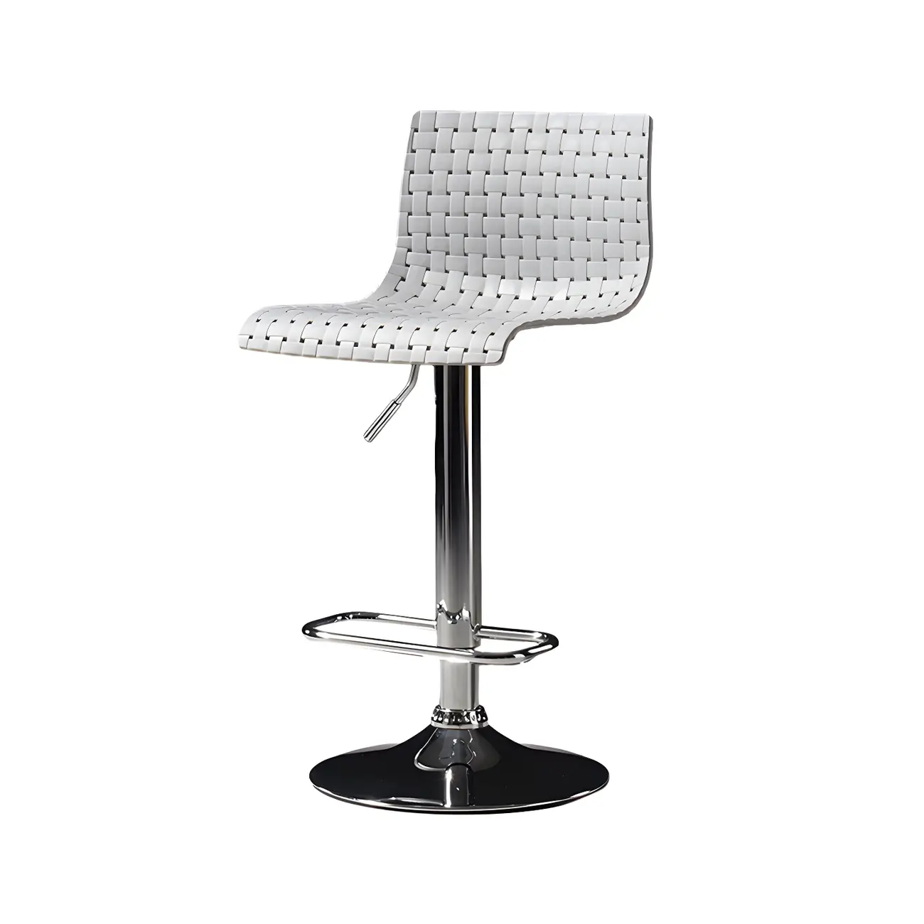 Modern Square Seat Plastic Rattan Adjustable Swivel Bar Stools