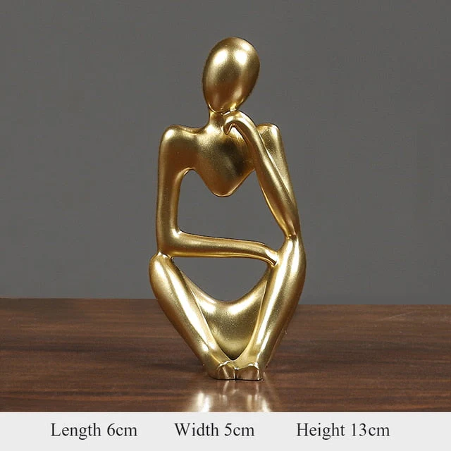 HULIANFU Thinker Statue Abstract Figure Sculpture Mini Character Statue Ornaments For Home Desktop Furnishings Home Decor Birthday Gift - Deanwangkt