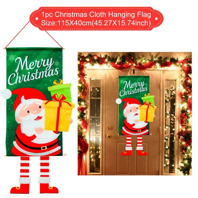 HULIANFU Merry Christmas Hanging Flag Christmas Decorations For Home Door Christmas Ornaments Xmas Gifts Navidad Decor 2026  New Year - Deanwangkt