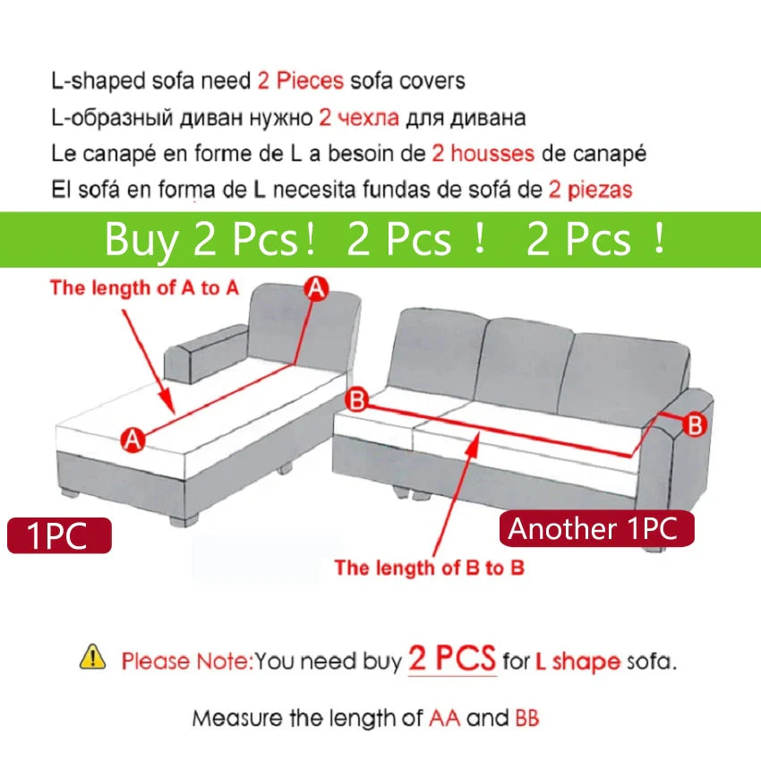 HULIANFU Living Room Elastic Sofa Cover Thick Polar Fleece 1/2/3/4 Seat Sofa Cover L Shape Corner Sofa Armchair Sofa Cover Dustproof - Deanwangkt
