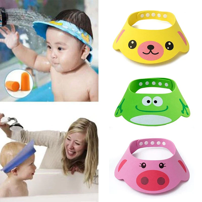 HULIANFU New Kids Bath Visor Hat,Adjustable Baby Shower Cap Protect Shampoo, Hair Wash Shield for Children Infant Waterproof Cap - Deanwangkt