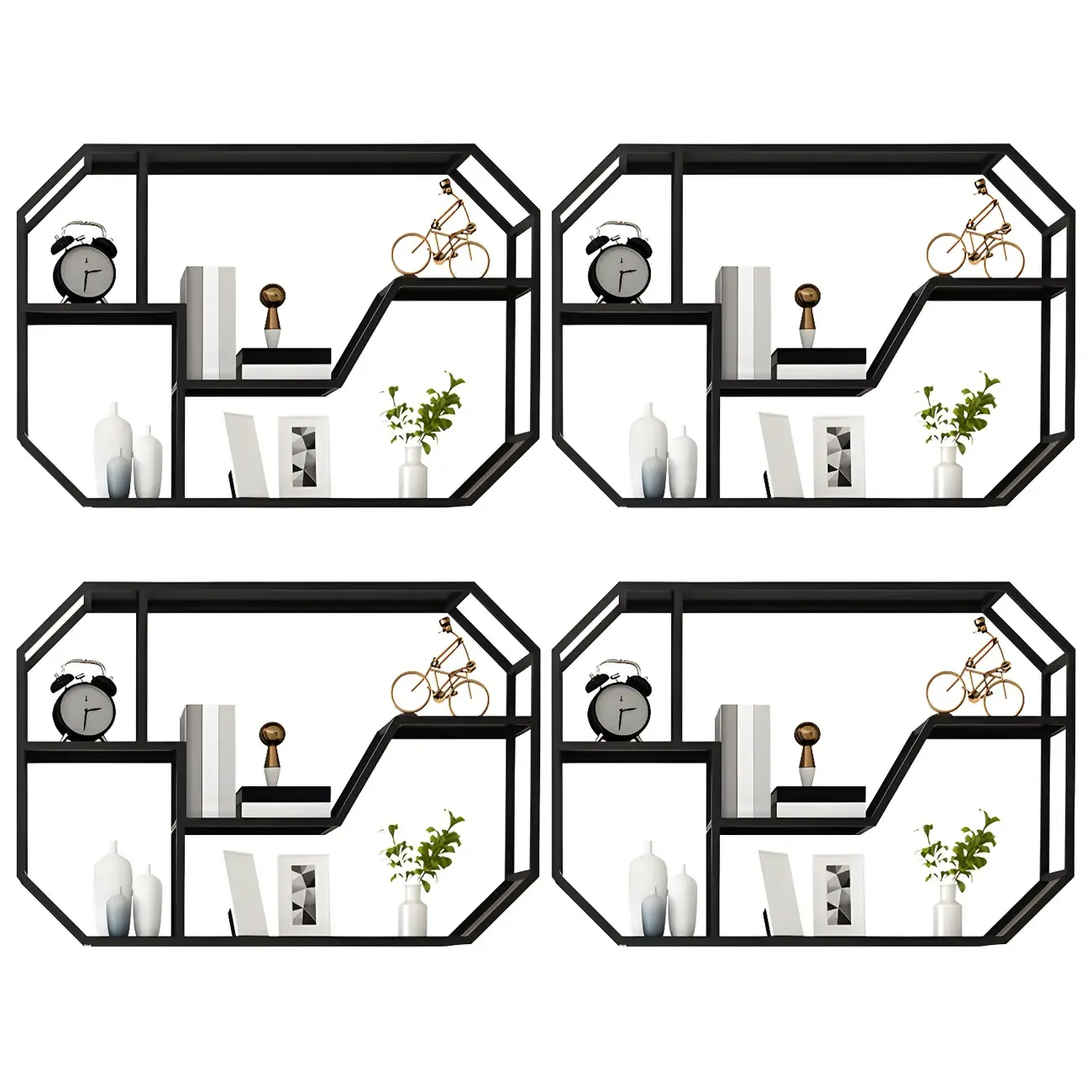 Simple Metal Black Wall-Mounted Wine Bottle Rack