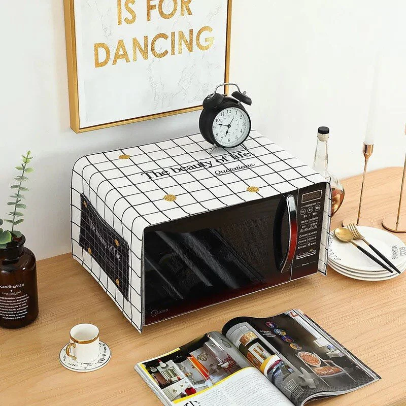 HULIANFU Waterproof High Quality Microwave Oven Dust Cover Storage Bag Kitchen Double Pockets Covers Microwave Cover Microwave Oven Hood - Deanwangkt