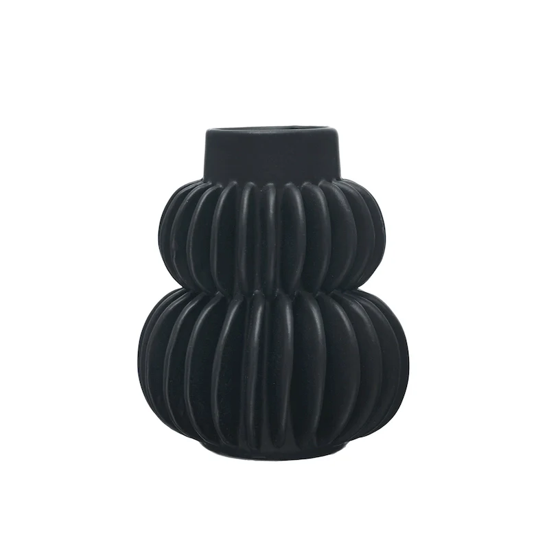 Decorative Pleated Stoneware Vase