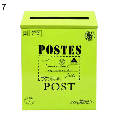 HULIANFU Retro Metal Mailboxes Wall Mounted Mail Box Mailbox Bucket Newspaper Letter Box Post Garden Decoration Garden Supplies - Deanwangkt