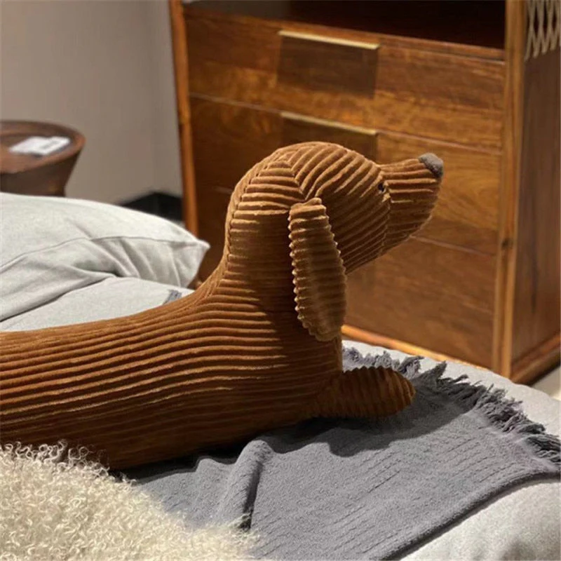 HULIANFU JOYLOVE 55~120cm Dachshund Dog Cushion Lovers Brown Cute British Short-legged Dachshund Dog Pillow Cushion Sofa Gift Plush doll - Deanwangkt
