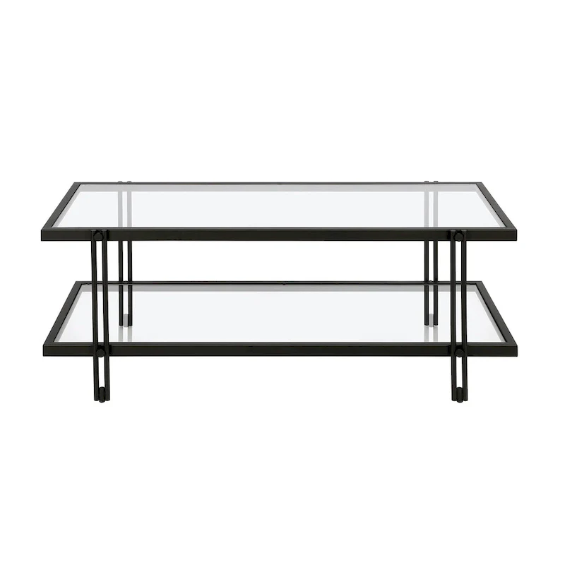 Inez Modern Steel and Glass Coffee Table