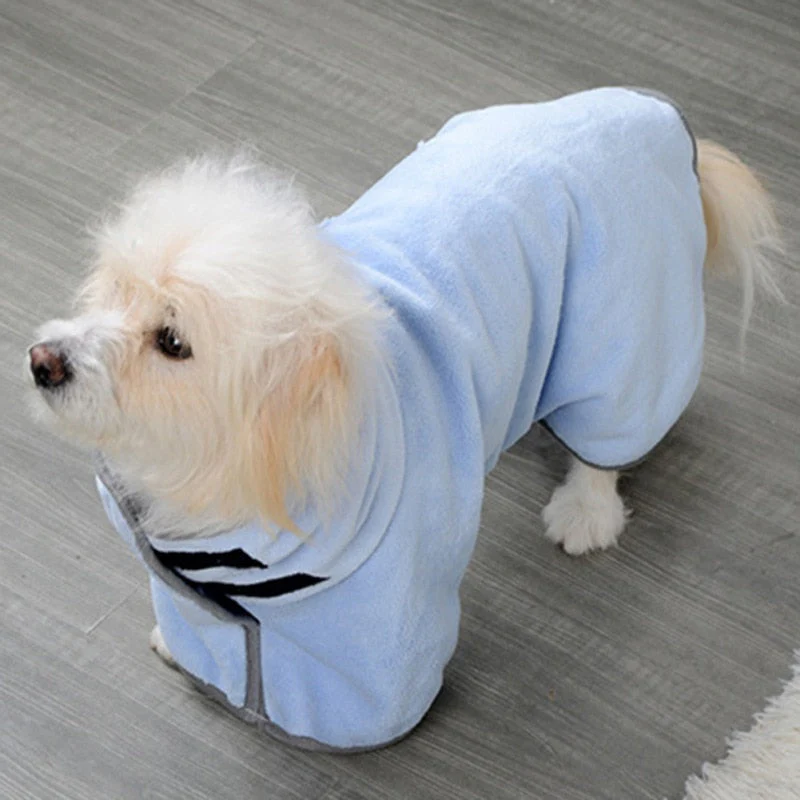 HULIANFU Wearable Dog Bathrobe Towels Super Absorbent Dog Bath Towel Coral Fleece Drying Robes Moisture Absorbing For Dog And Cat - Deanwangkt