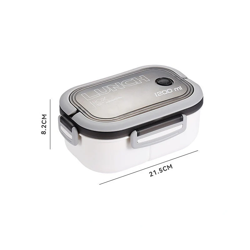HULIANFU Portable Hermetic Lunch Box 2 Layer Grid Children Student Bento Box with Fork Spoon Leakproof Microwavable Prevent Odor School - Deanwangkt