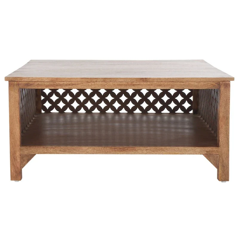 SAFAVIEH Bernardina Square Single Shelf Coffee Table - 34 L x 34 D x 16 H - 34Wx34Dx16H