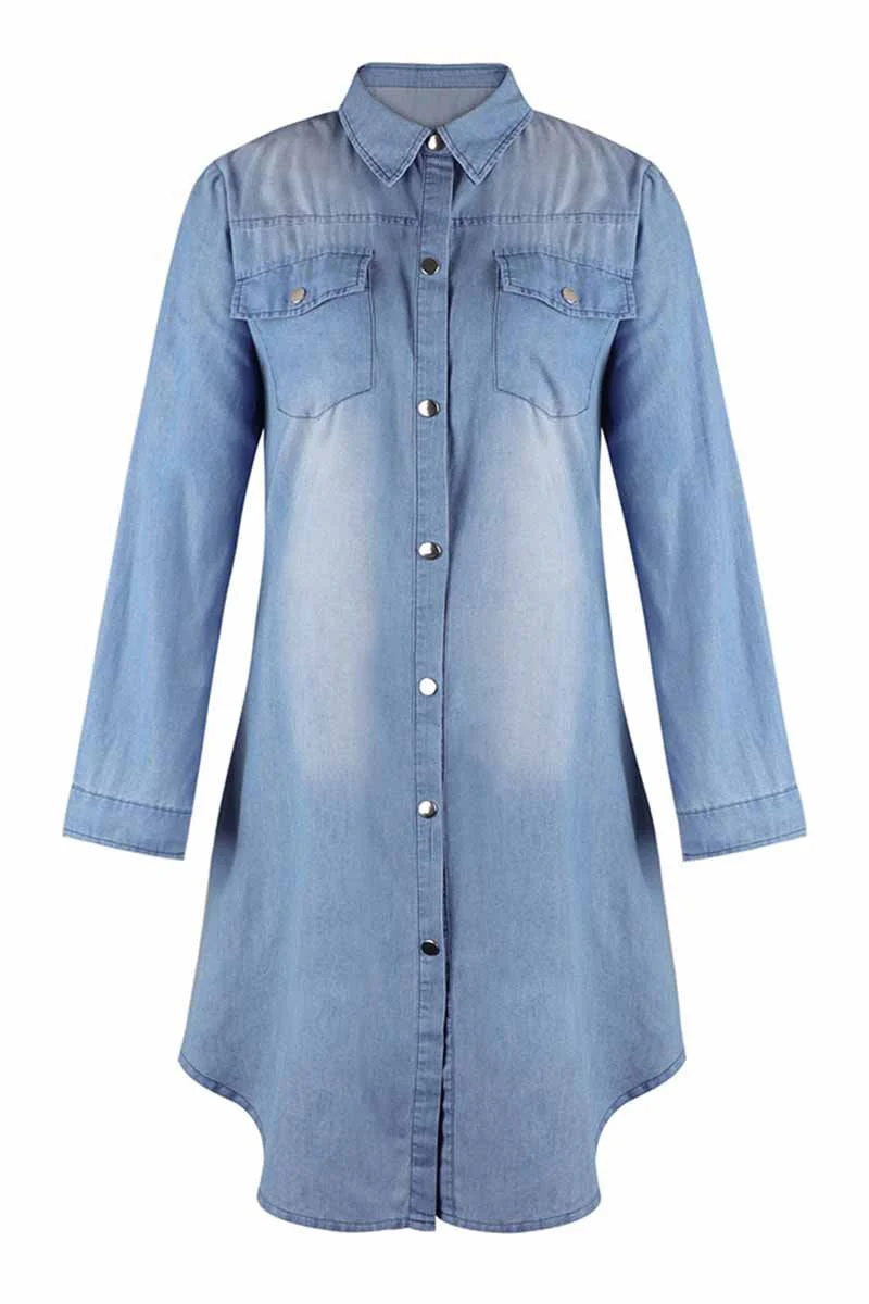 hulianfu hulianfu Buttoned Pockets Design Denim Dress - Deanwangkt