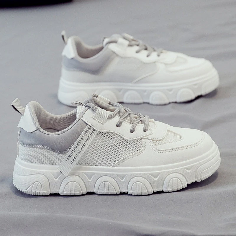 Designer Platform Running Sneakers Women  Tennis shoes Woman Walking Chunky Sneakers white Casual Slip on Vulcanized Shoes - Deanwangkt