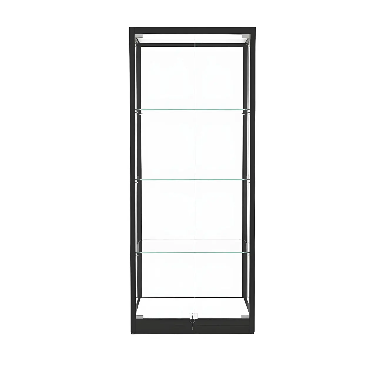 Modern Glass Black Curio Cabinet with Adjustable Shelves
