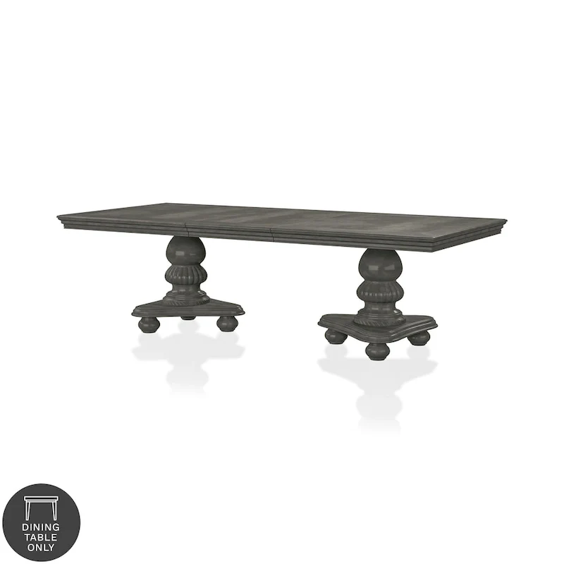 Furniture of America Tima Grey 103-inch Wood Expandable Dining Table