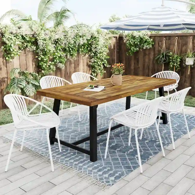 Patio Dining Chairs Stackable Chairs with Breathable Design