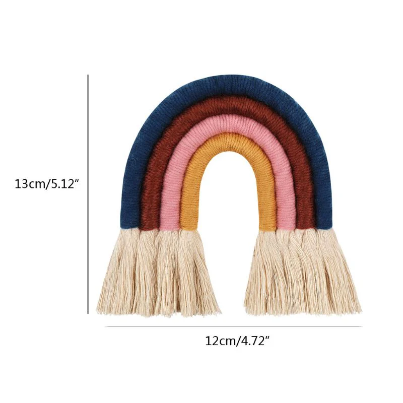 HULIANFU Macrame Rainbow Wall Hanging Decorative Colored for Boho Home Decor, Party Supplies, Baby Shower, Nursey Dorm Room - Deanwangkt