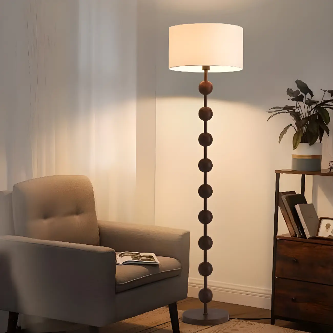 61 Traditional Up & Down Floor Lamp for Living Metal Frame