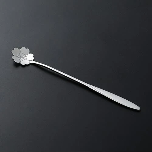 HULIANFU Tea Coffee Mixing Spoon Gold Spoon Long Handle Dessert Stainless Steel Vintage Teaspoons Drink Tableware Flowers Design 1PCS - Deanwangkt